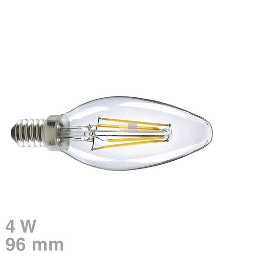 Klick zeigt Details von LED-Lampe E14 4W Candle warmweiß klar  TechniLux 0141/7504 E14 Kerze Filament