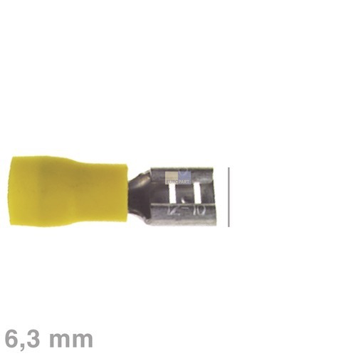Klick zeigt Details von Flachsteckhülse gelb 6,3mm