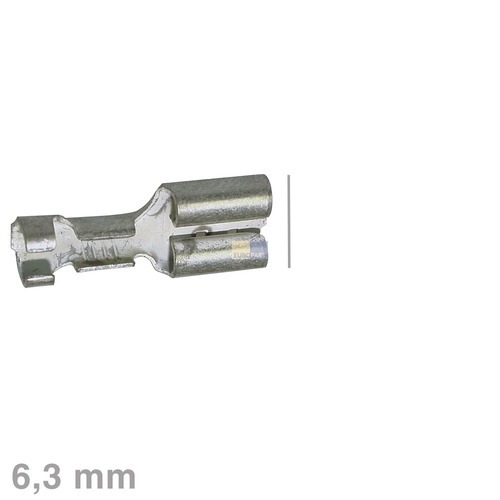 Klick zeigt Details von Flachsteckhülsen blank 6,3mm für 1,5 - 2,5mm² Aderquerschnitt 100Stk