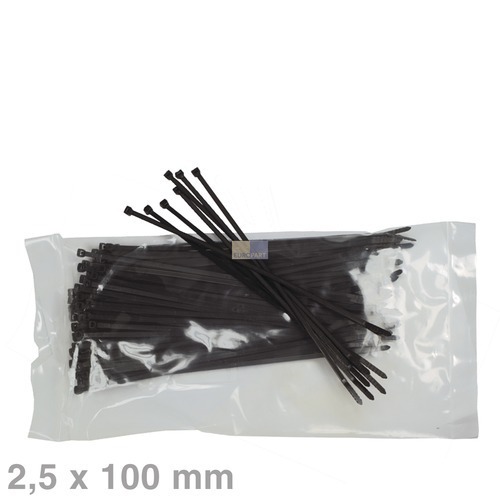 Klick zeigt Details von Kabelbinder 2,5x100mm, schwarz VPE=100