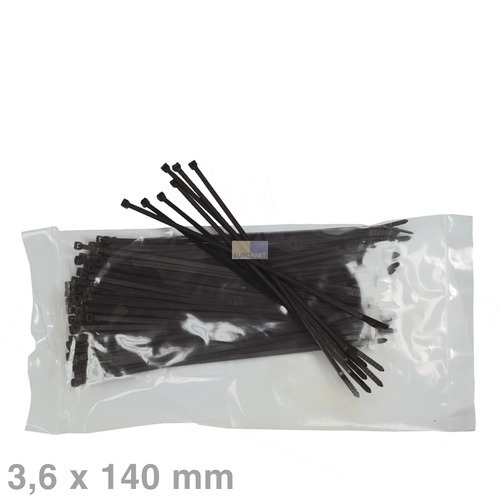 Klick zeigt Details von Kabelbinder 3,6x140mm, schwarz VPE=100