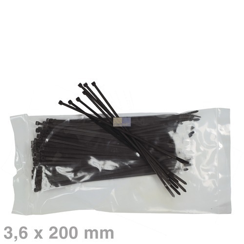 Klick zeigt Details von Kabelbinder 3,6x200mm schwarz, VPE=100