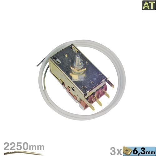 Klick zeigt Details von Thermostat K59-L1119 Ranco 2250mm Kapillarrohr 3x6,3mm AMP