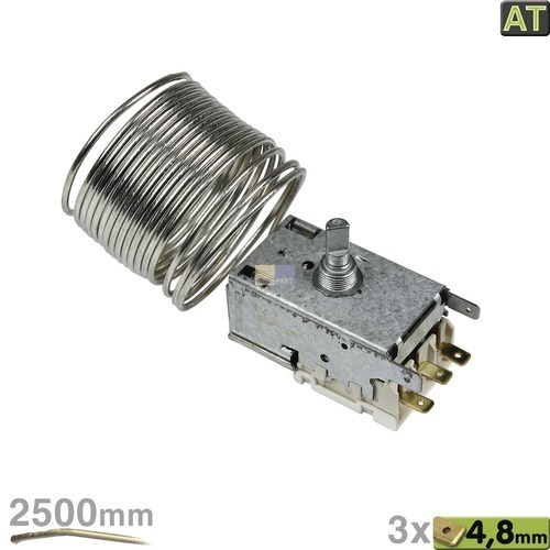 Klick zeigt Details von Thermostat K54-H1119 Ranco 2500mm Kapillarrohr 3x4,8mm AMP, AT!