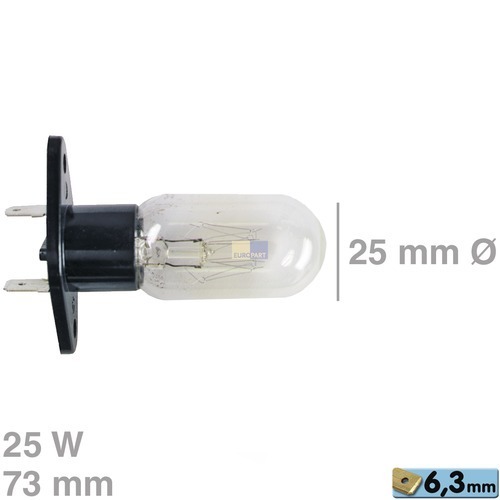 Klick zeigt Details von Garraumlampe MW. 25W, 2x6,3mm AMP