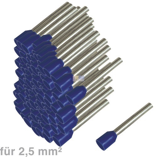 Klick zeigt Details von Aderendhülsen 2,5mm², 100 Stück  blau, DIN 46228