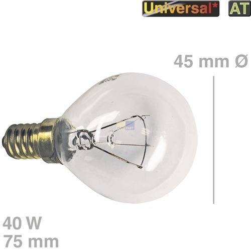 Backofenlampe Kugelform 40W, E14, 300°