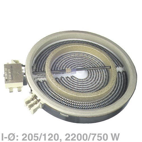 Klick zeigt Details von Zweikreis-Hilight-Heizung 2200W  EGO 10.51211.004