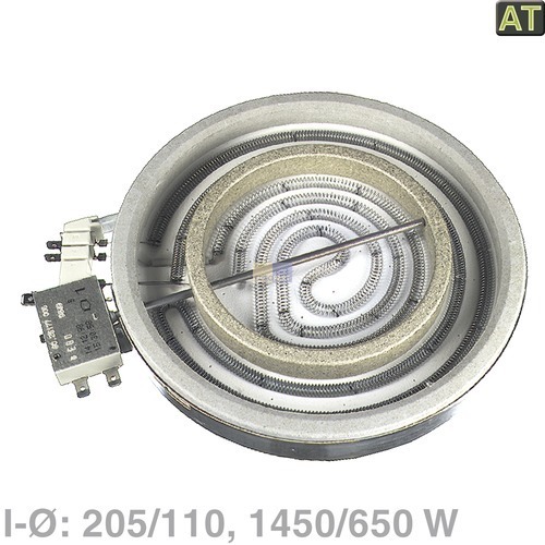 Klick zeigt Details von Zweikreis-Strahlheizkörper 205/110mm  2100/650W, EGO 10.71261.004