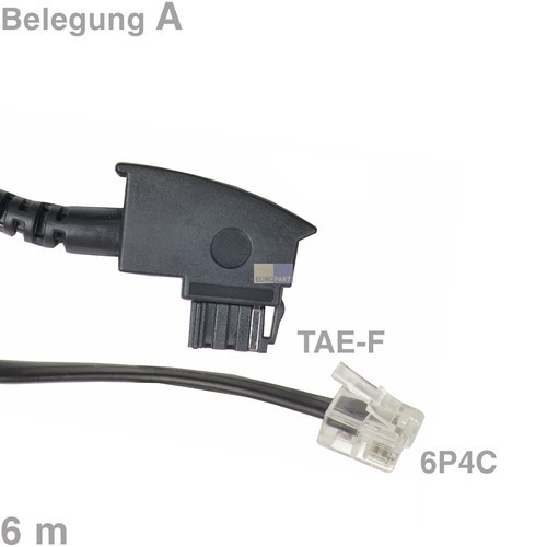 Klick zeigt Details von Kabel Anschlusskabel TAE-F / 6P4C 6m