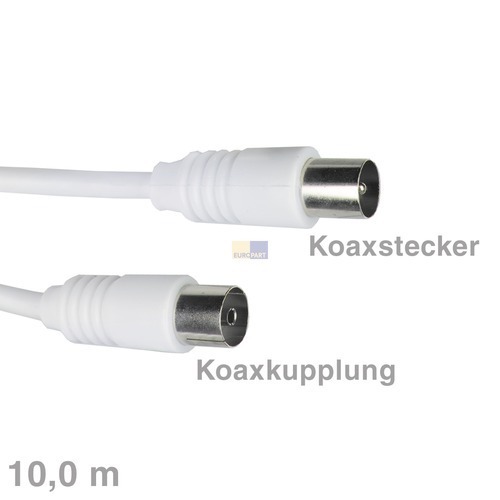 Klick zeigt Details von Kabel Koax-Anschlusskabel Stecker/Buchse 10m