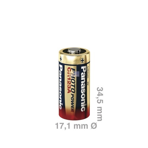 Klick zeigt Details von Batterie CR123A 3,0V 1400mah  Lithium-Fotobatterie, Panasonic